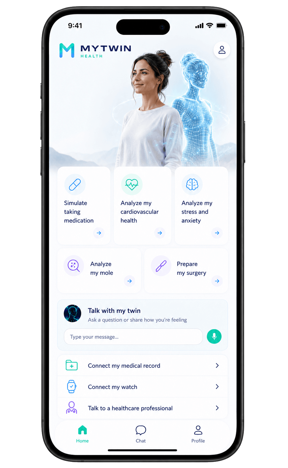 Digital twin tracking mobile app