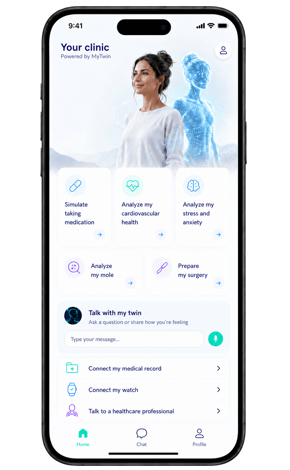 Digital twin tracking mobile app